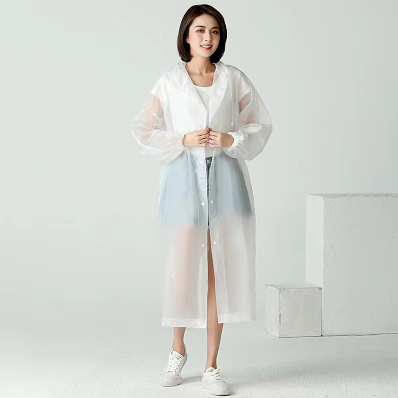 1Pc Hooded Rain Coat Women Men Impermeable Thickened Waterproof Tourism Outdoor Hiking Rain Poncho Outdoor Products